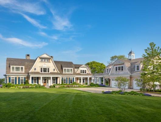 Front view of large custom home